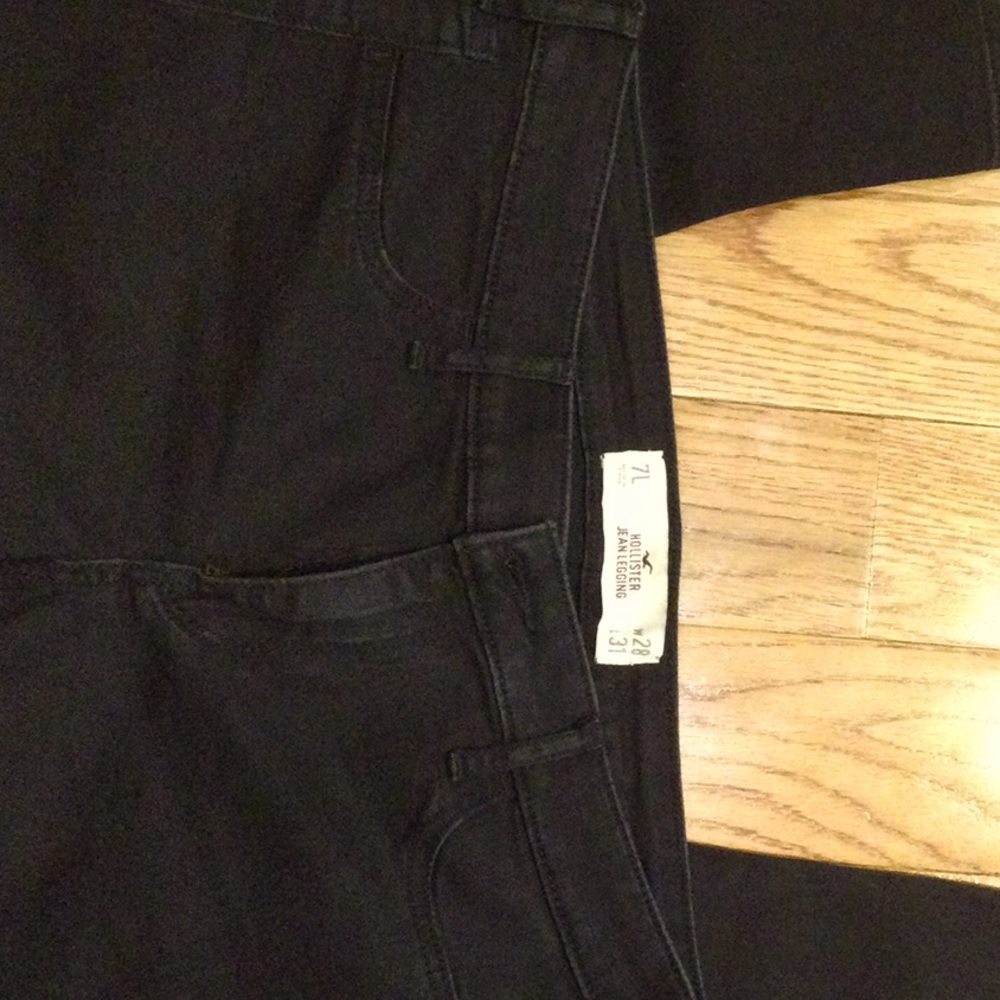 Hollister Juniors Sz 7 Long  Black Skinny Jean Jeggings
